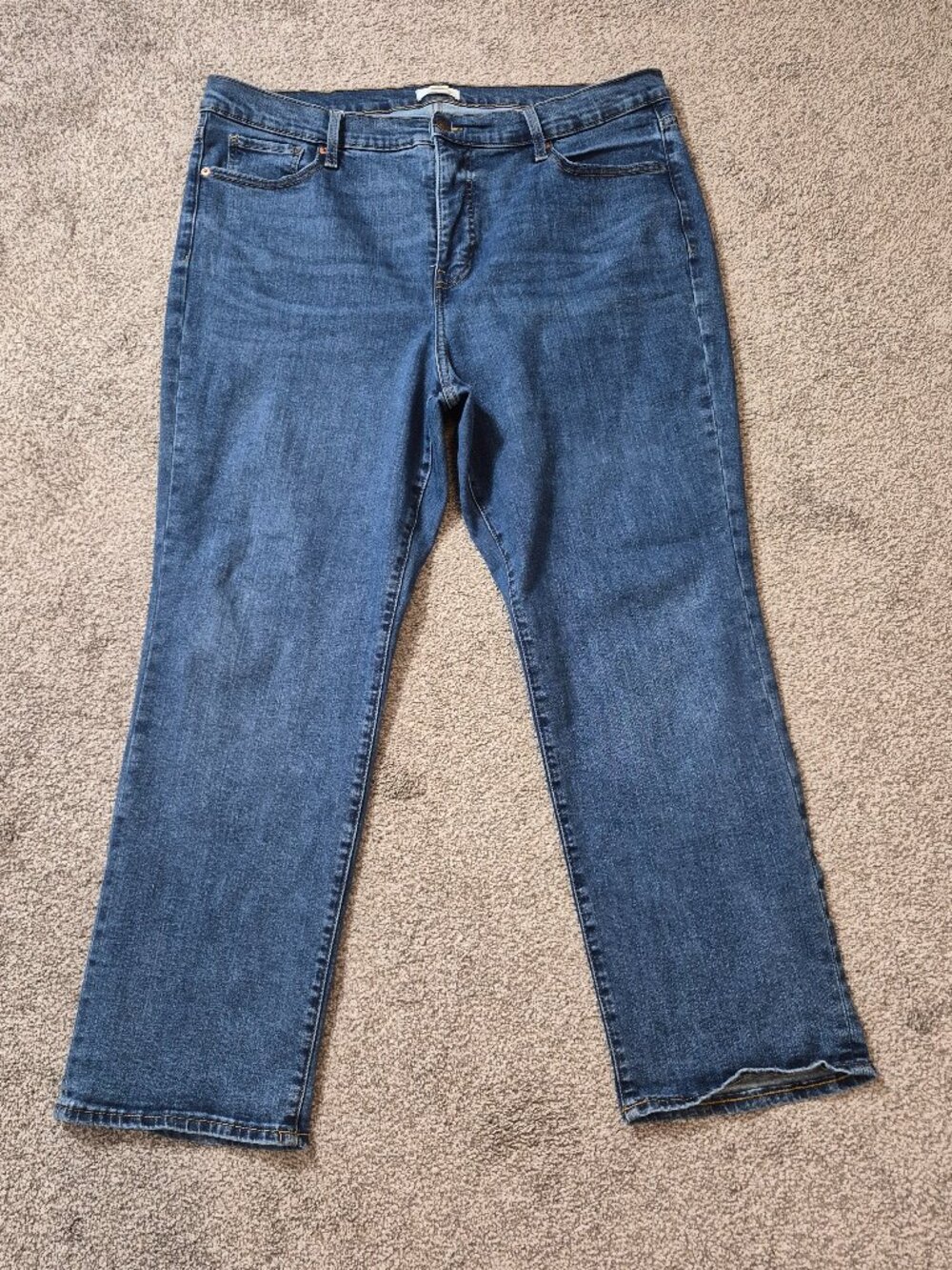 M JEANS SCULPT Short High-Rise Straight Leg Blue Denim Jeans; Size 18W